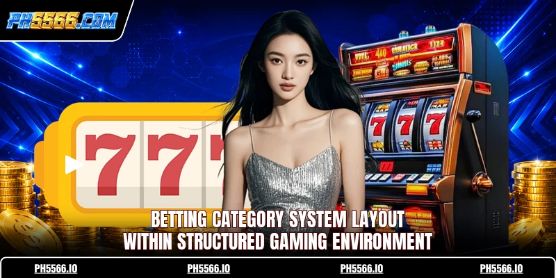 Betting category system layout within structured gaming environment