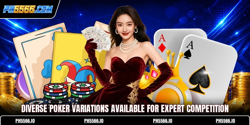 Diverse Poker variations available for expert competition