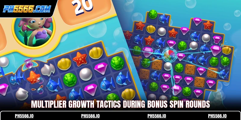 Multiplier growth tactics during bonus spin rounds