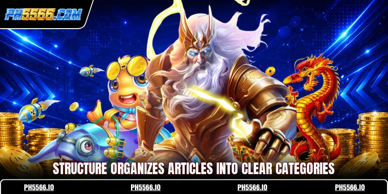Structure organizes articles into clear categories