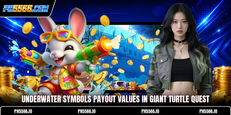 Underwater symbols payout values in Giant Turtle Quest